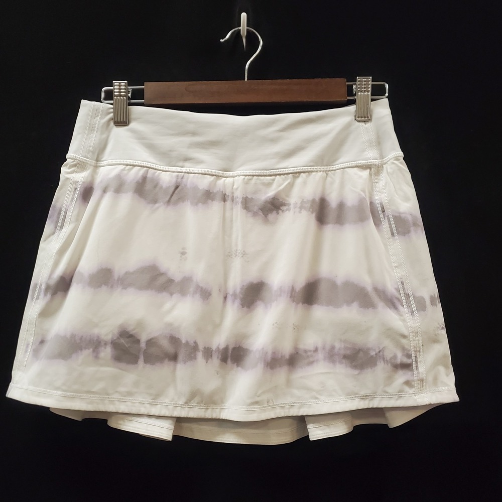 Lululemon Womensโ Pace Rival Mid Rise Athletic Skort Size 6 White Gray Sport